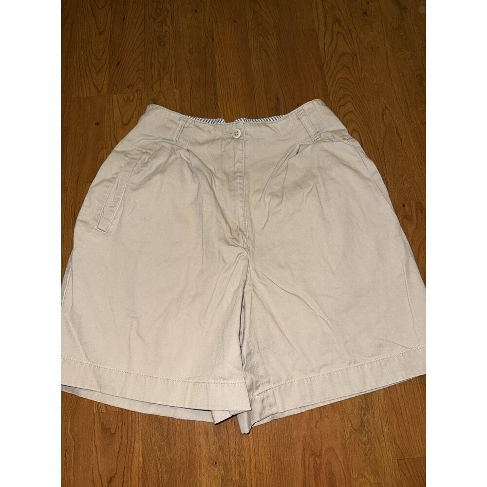 VTG ATDenim Ann Taylor 90s Chino Walking Shorts Khaki Beige size 4